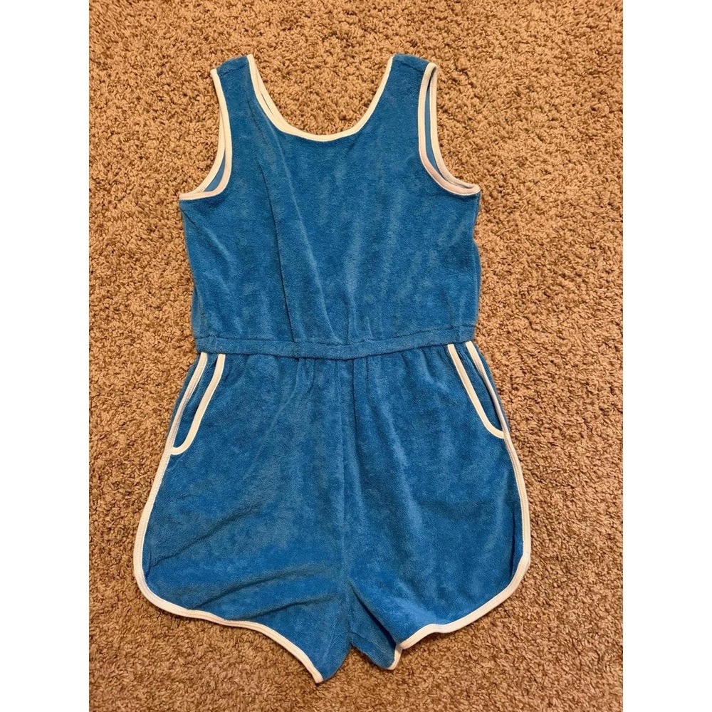 Hanna Andersson Blue terry cloth romper 140/10